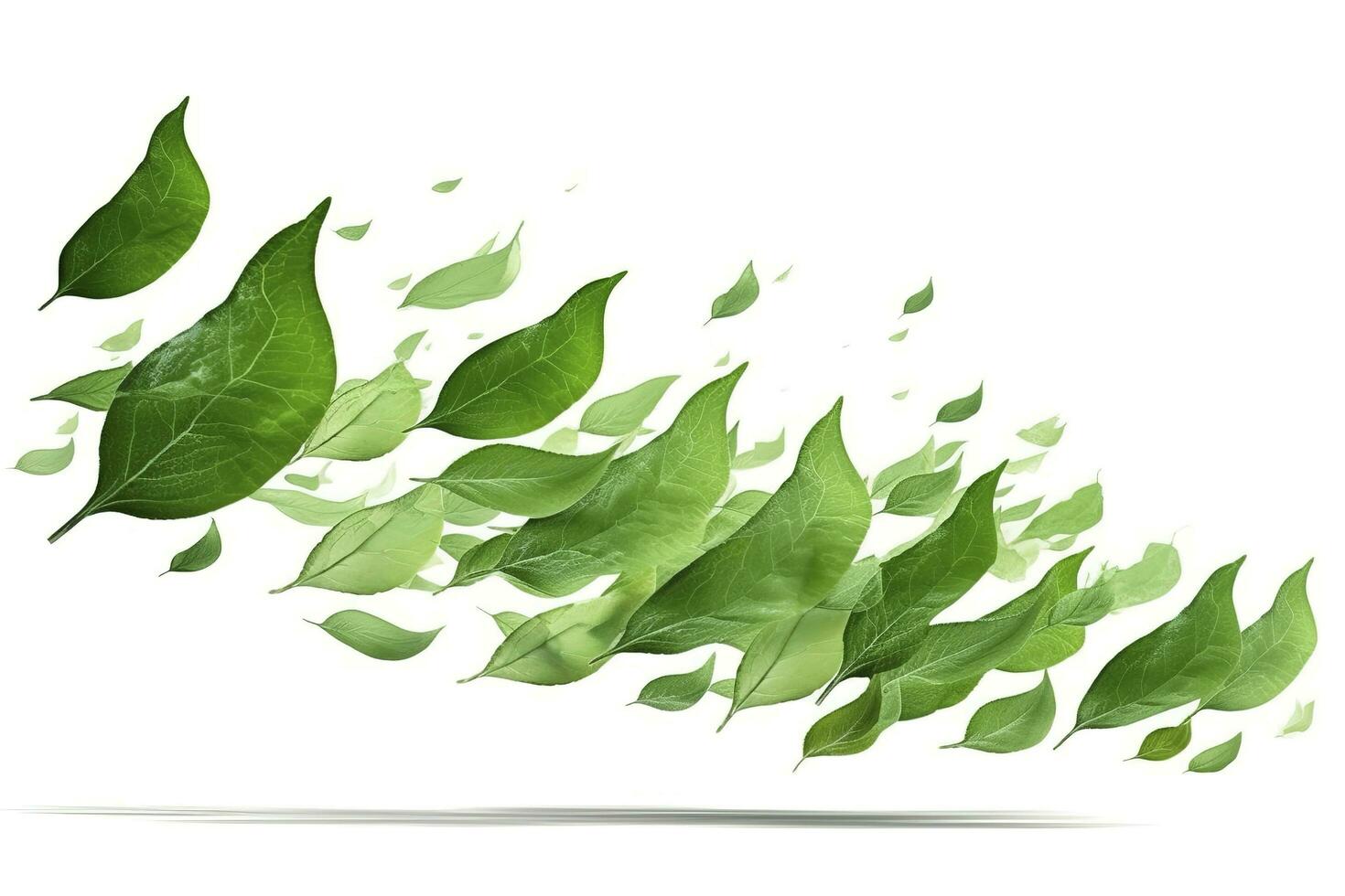 Green basil leaves with Clipping paths, full depth of field. Fresh red basil herb leaves isolated on white background. Purple Dark Opal Basil. Focus stacking, generate ai photo