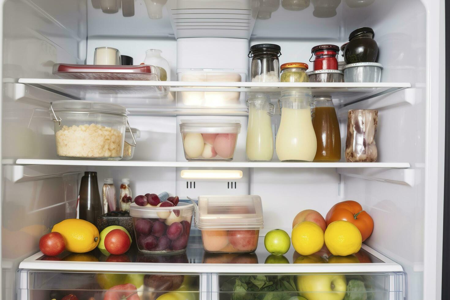 opening fridge to make shopping list, generate ai photo