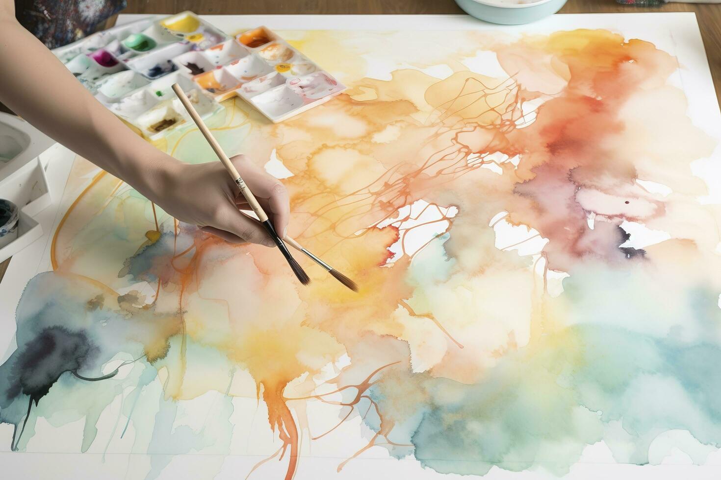 Paint a series of watercolor flowers in different stages of blooming, from a tight bud to a fully open blossom, generate ai photo