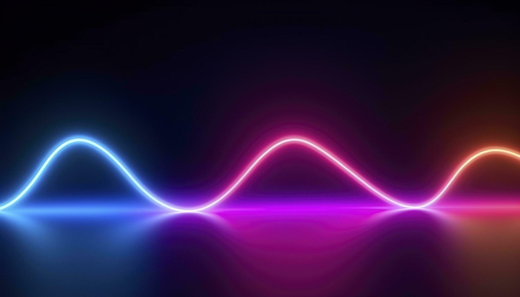 3d rendering, the abstract background of colorful neon wavy lines glowing in the dark. Modern simple wallpaper, generates ai photo