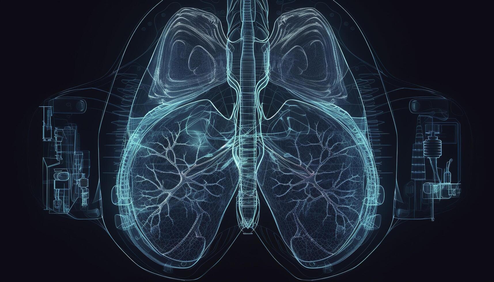 Smoky lungs of a smoker on a dark background isolate medical concept 3d illustration photo