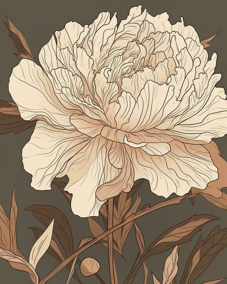 Beautiful painted flower sketch , generate ai photo