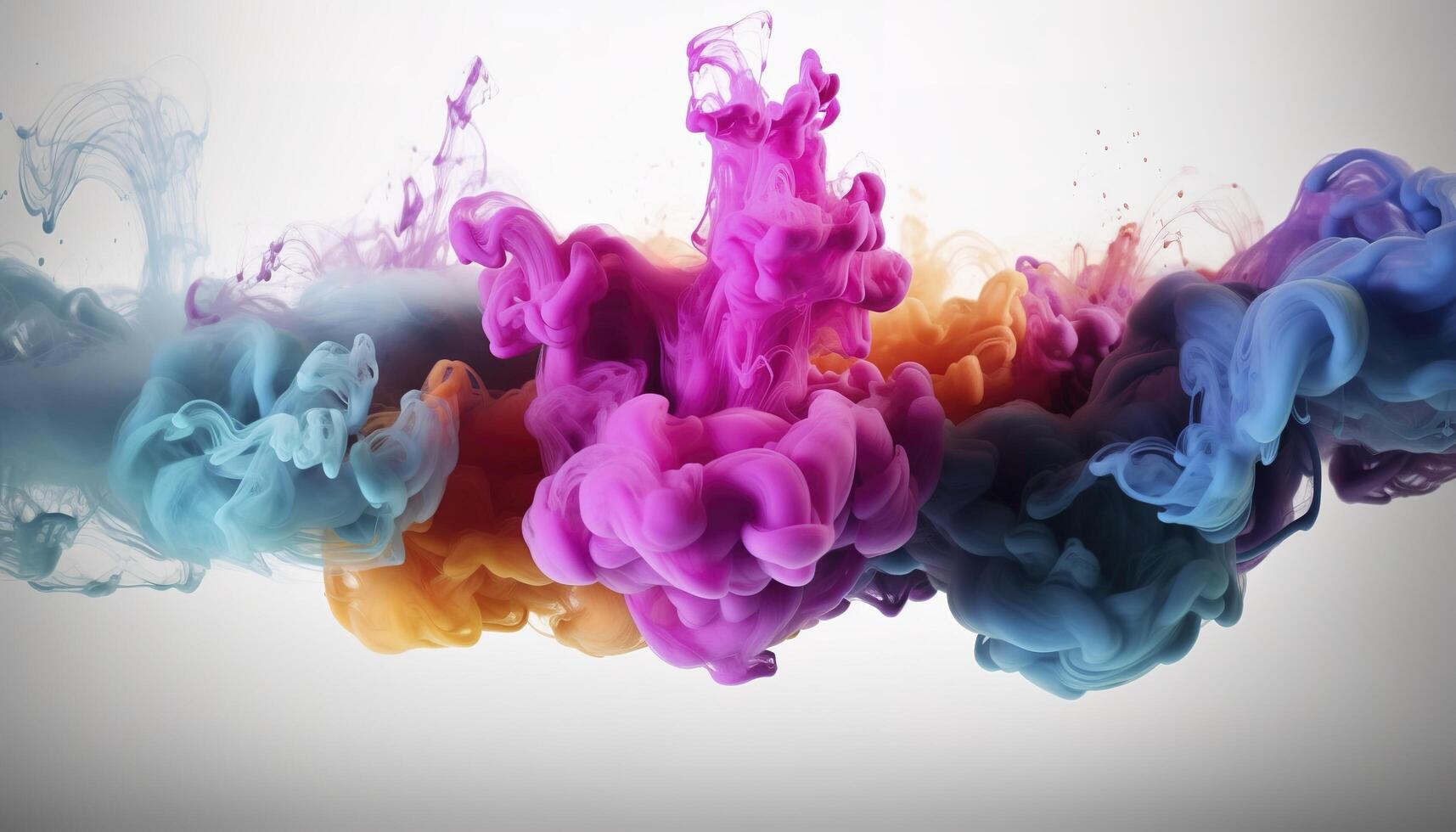 Abstract soft colorful ink splash in water background , photo