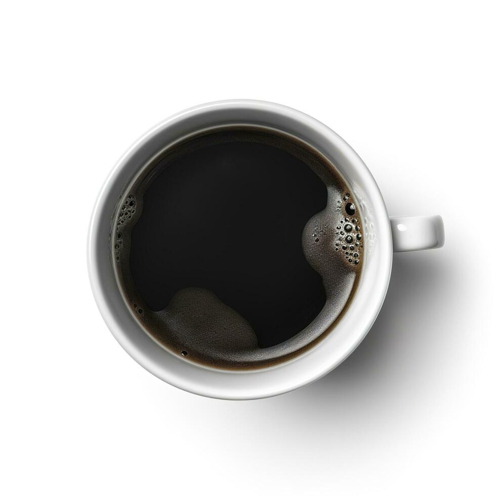 negro café en taza aislado en blanco fondo, generar ai foto