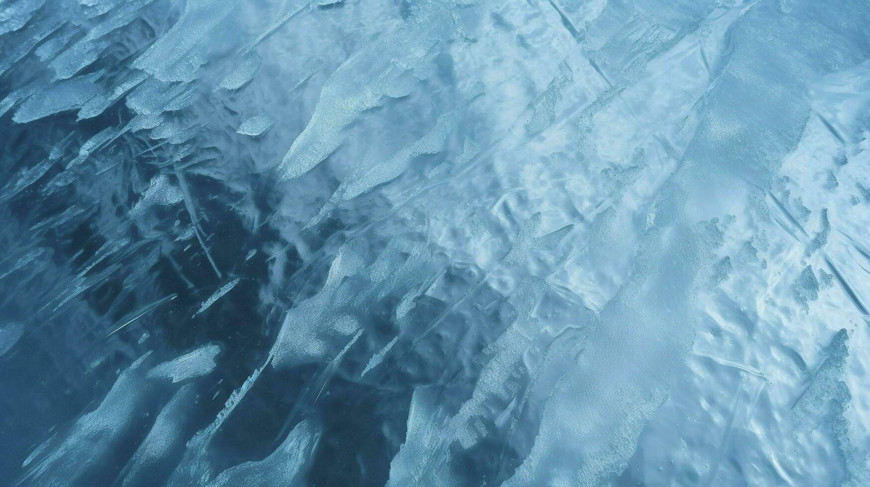 ice surface texture macro shot on a blue wallpaper, Frozen ice texture background wallpaper toned, generate ai photo