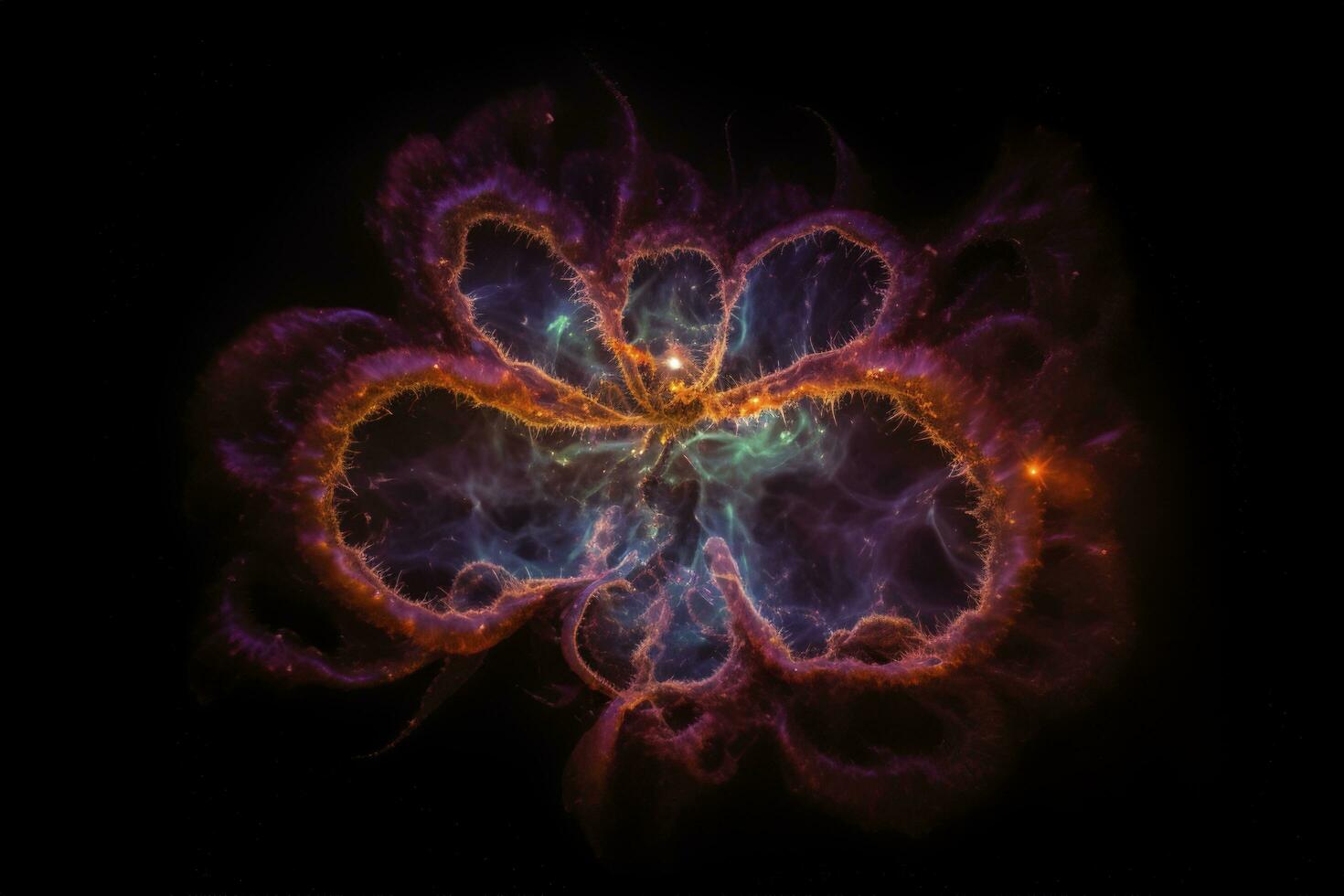 Capturing the intricate details of the Crab Nebula, a supernova remnant that is one of the most studied and photographed deep space objects, generate ai photo