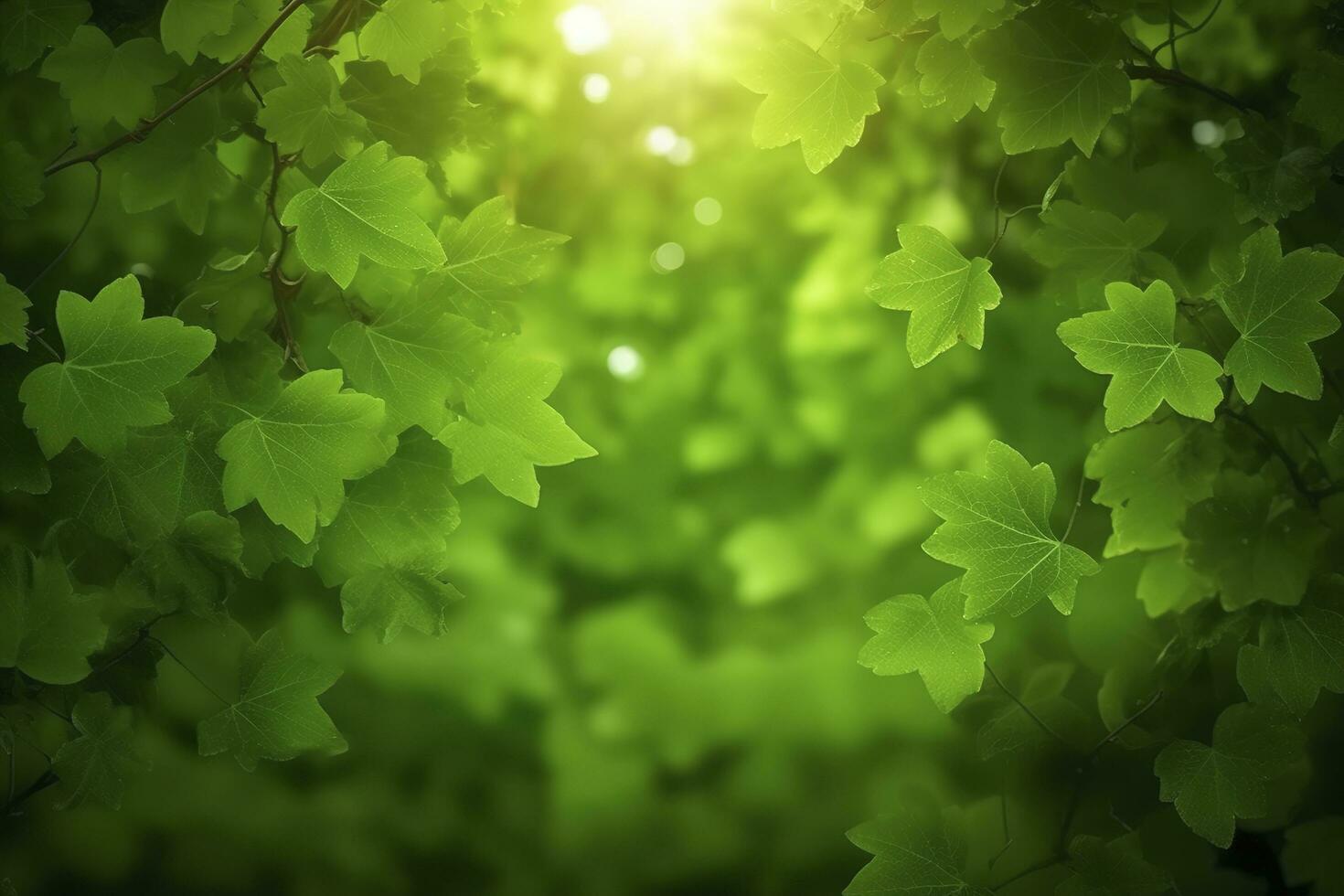 Environment Earth Day In Natural green leaves and plants used as spring background cover page greenery environment ecology wallpaper, concept eco earth day. Saving the environment, generate ai photo