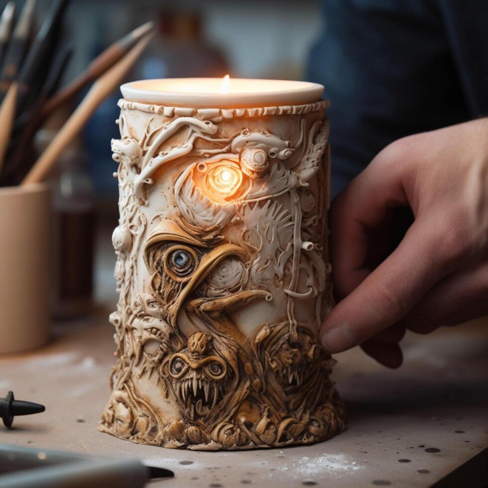 photo of Crafting a vision candle ai generated 24495985 Stock Photo at