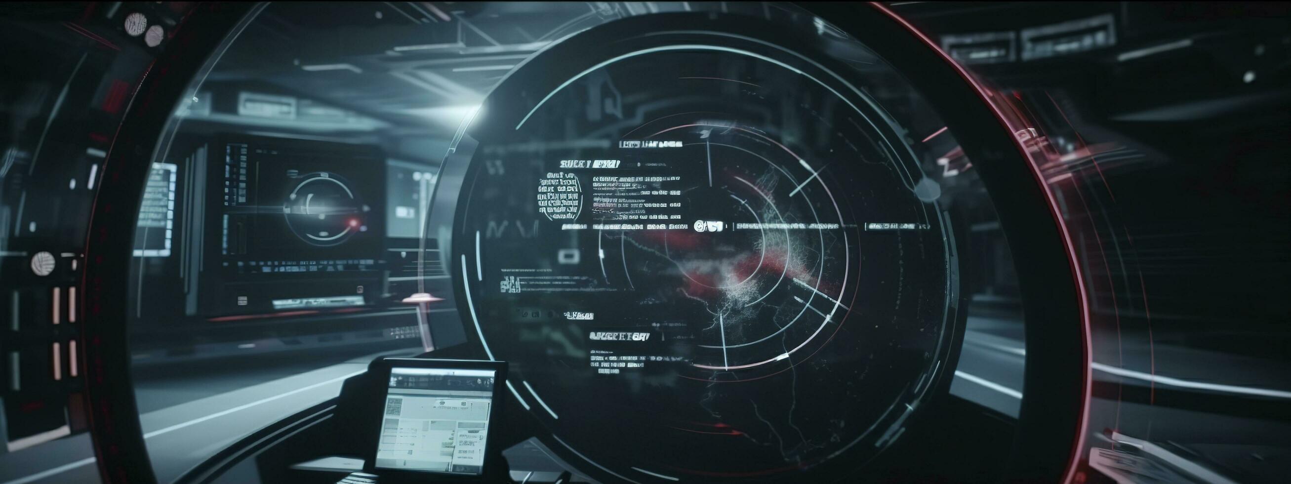 Hud spaceship or shuttle aircraft screen interface , generate ai photo