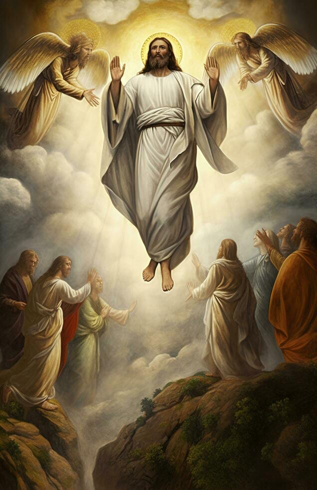 The Ascension of Jesus Christ. AI generativ photo