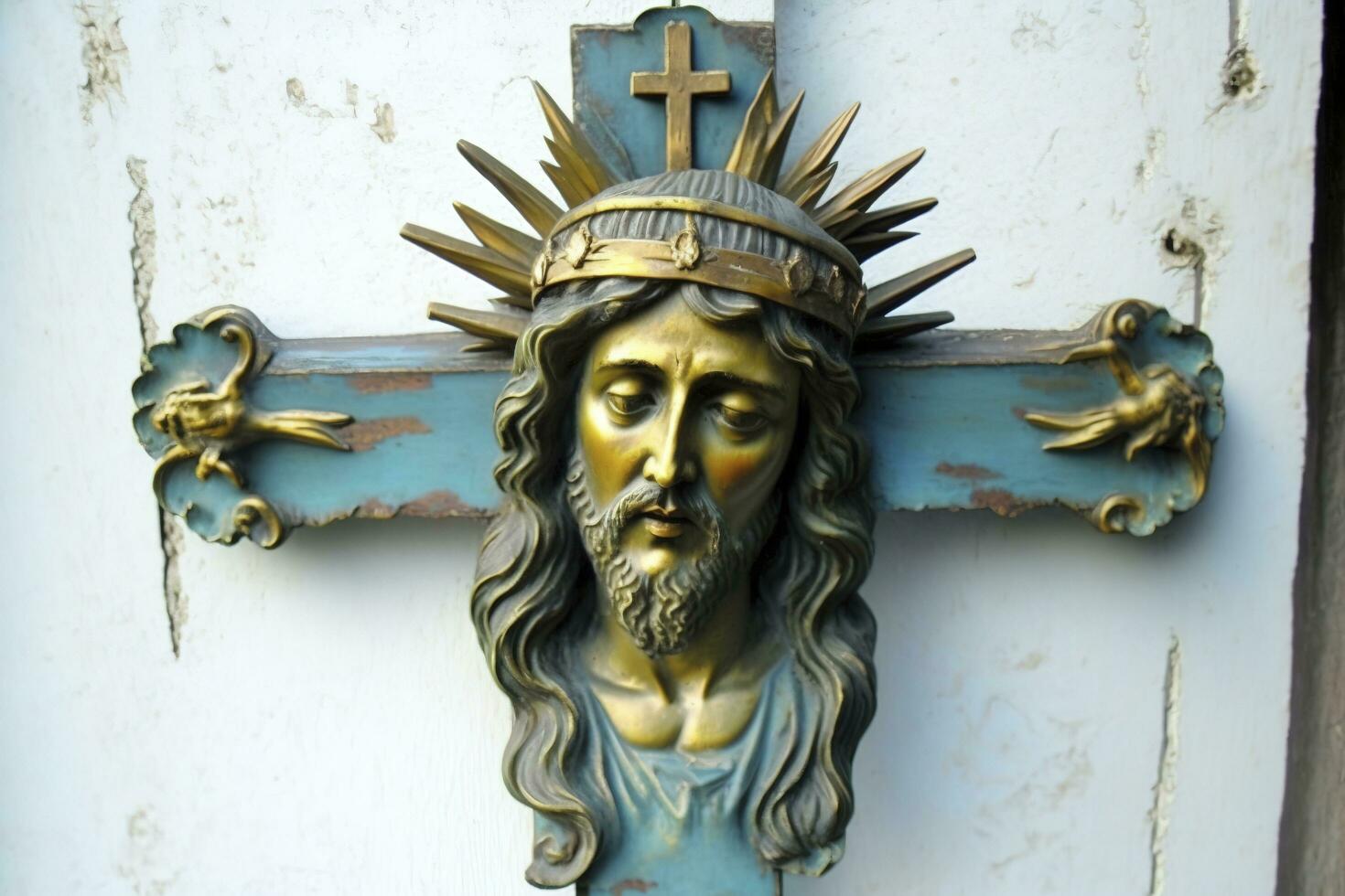 The sufferings of Jesus Christ in the crown of thorns. AI generativ. photo