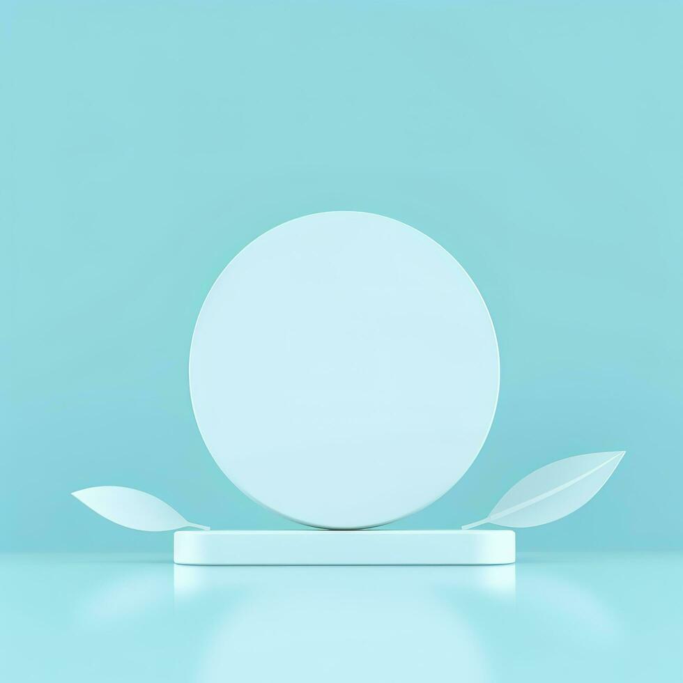 Minimal background. podium and blue background for product presentation. 3d rendering illustration. Luxury podium for product presentation 3d render, generate ai photo