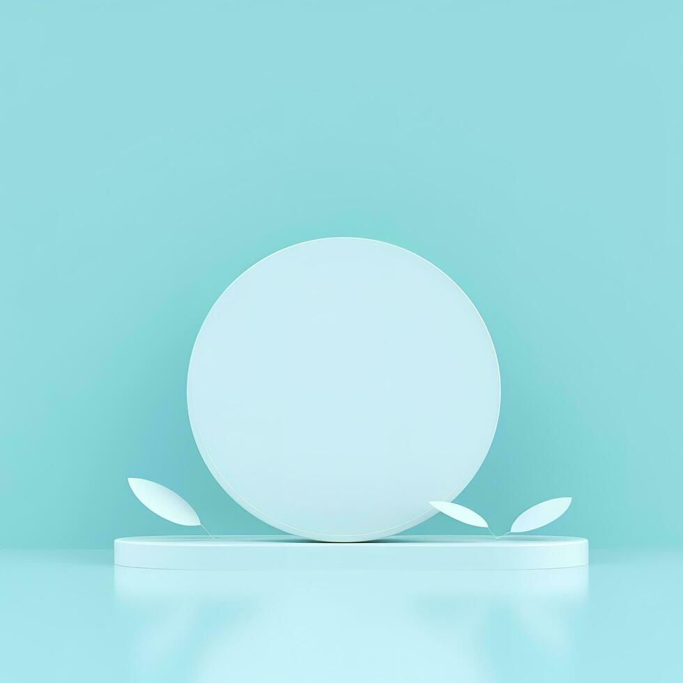 Minimal background. podium and blue background for product presentation. 3d rendering illustration. Luxury podium for product presentation 3d render, generate ai photo
