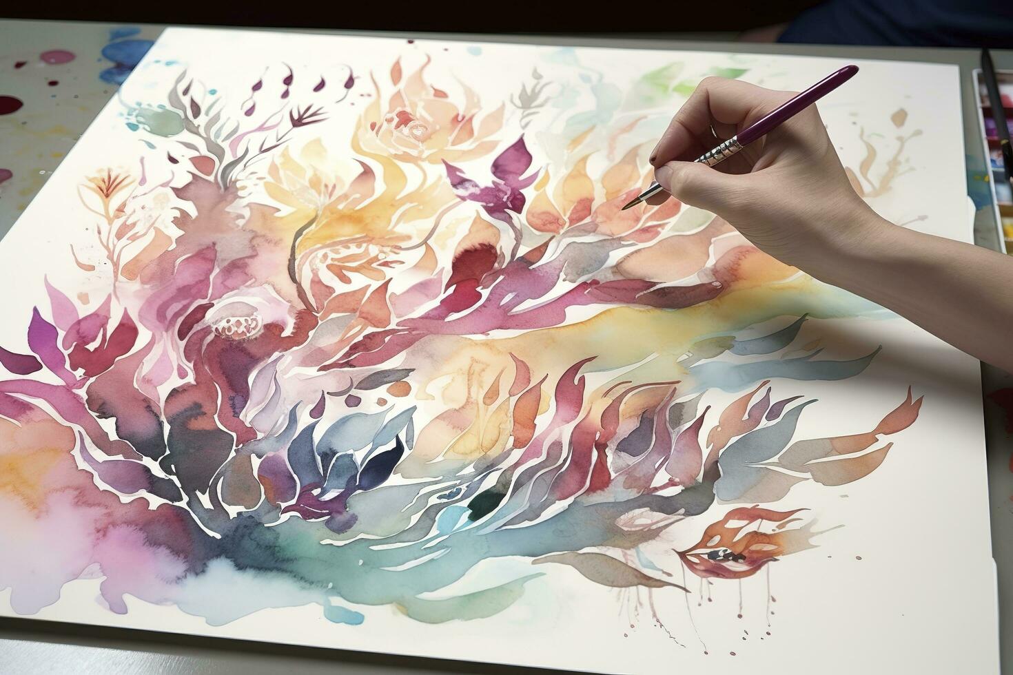 Paint a  watercolor illustrations, showcasing different types of Senary, generate ai photo