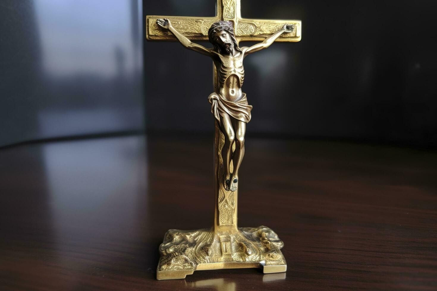 Cross hanging on a wall, generate ai photo