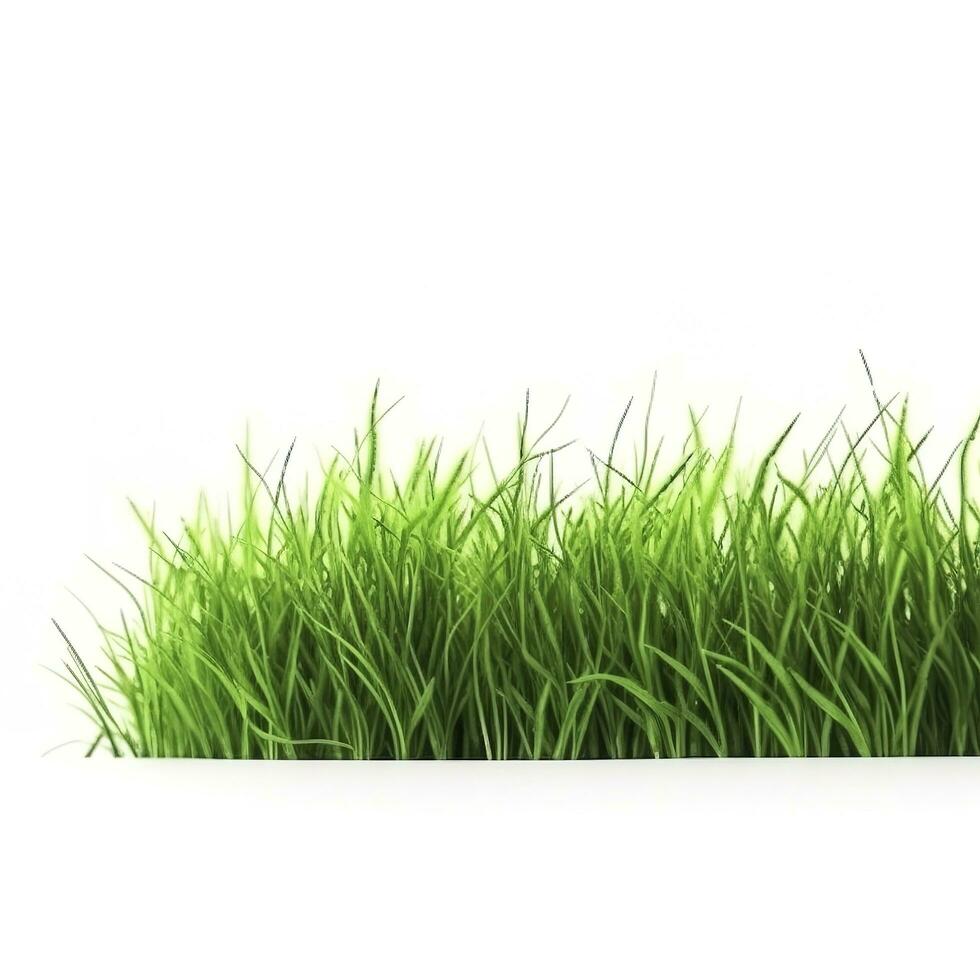 green grass field isolated on white background, generate ai photo