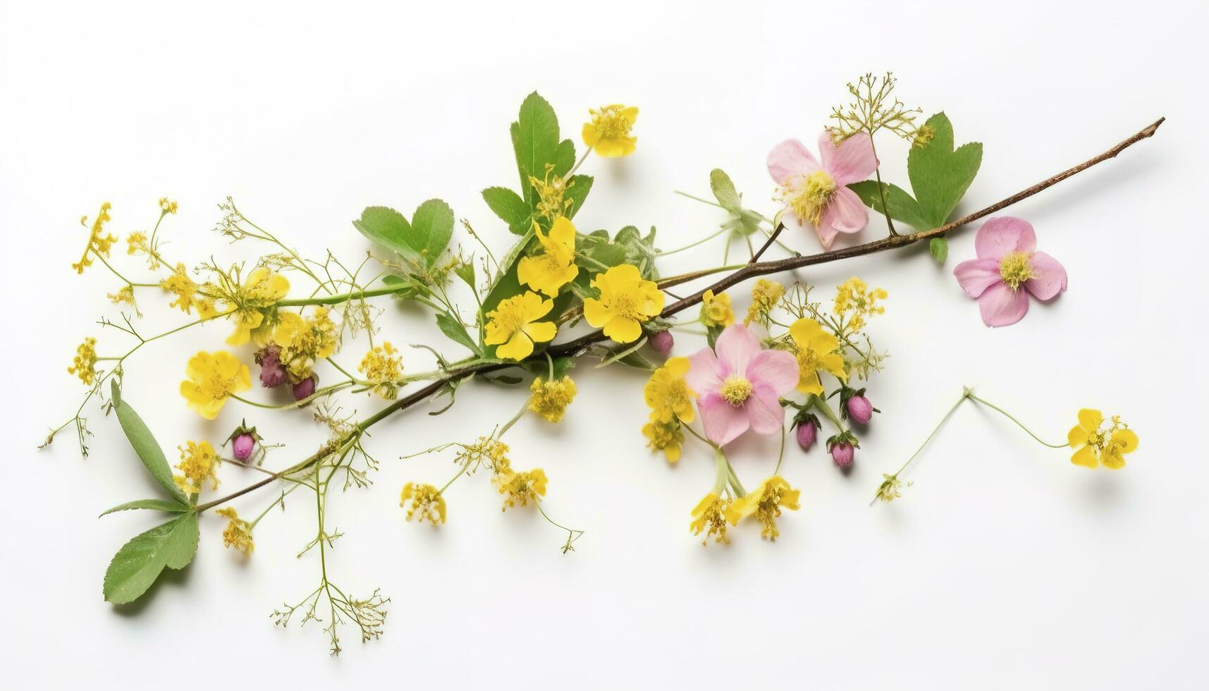 Spring Flower Decoration, Label With English Text Happ Easter , generate ai photo
