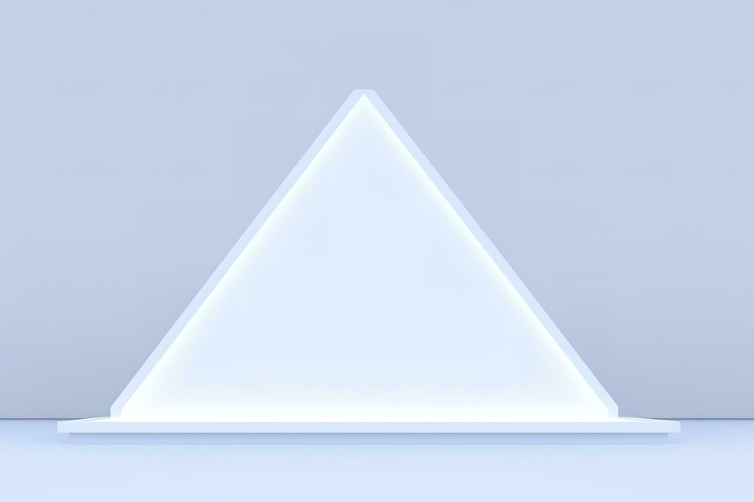 Realistic podium display with neon white lights, Product display background with light frame, White prodium product display with light effect, neon lights background, generate ai photo
