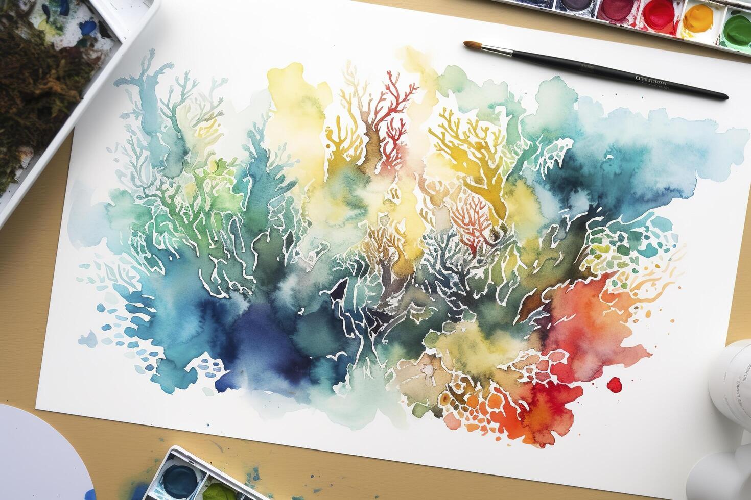 Paint a watercolor illustrations, showcasing different types of Senary, generate ai photo