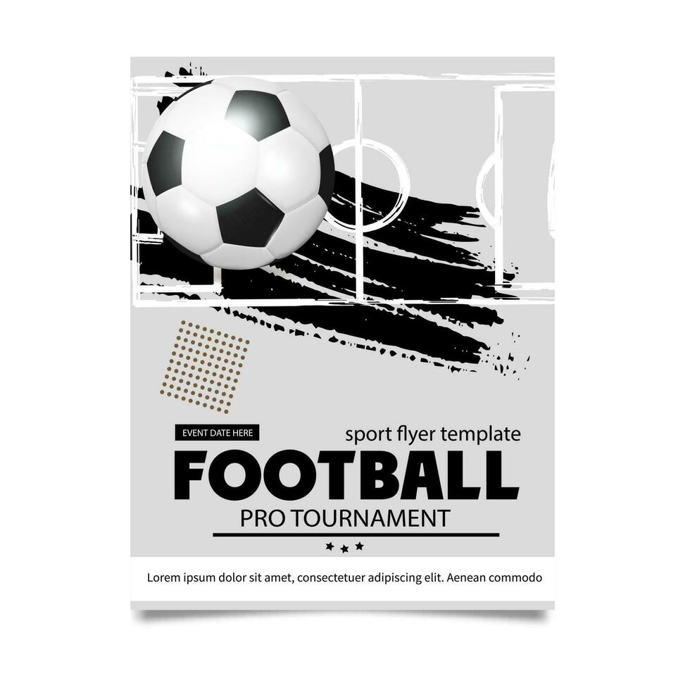 Creative soccer football tournament brochure template. Football or soccer ball on modern background. Football cover design template. vector