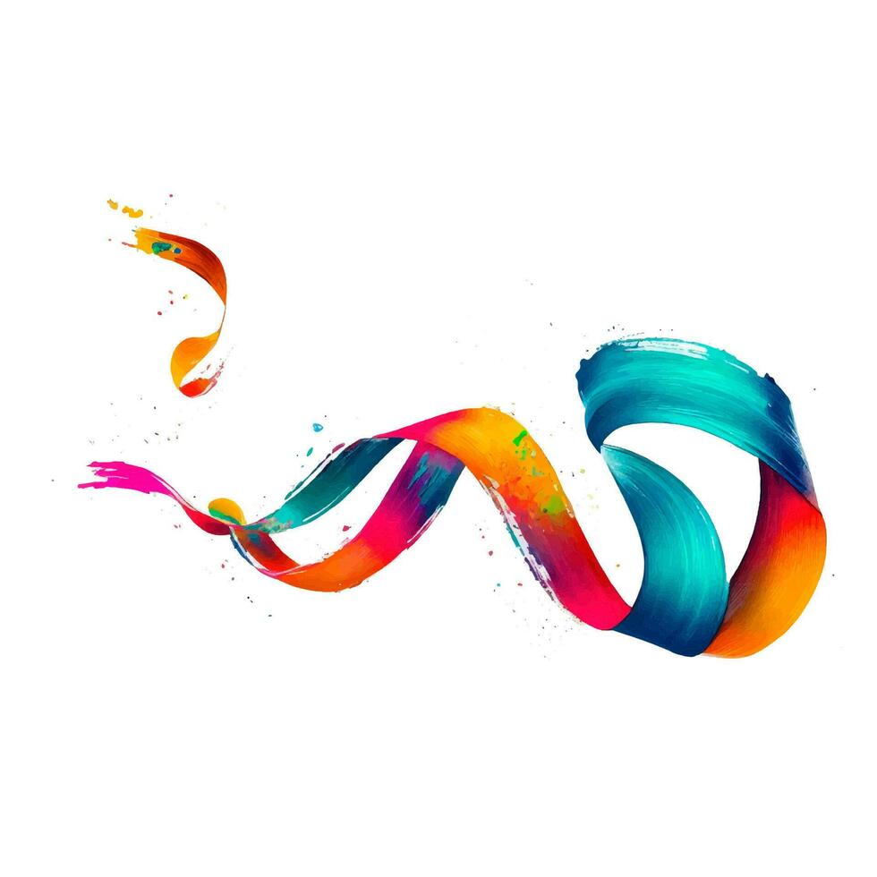 Colorful watercolor hand drawn paper texture torn splatter banner. Wet brush painted spots and strokes abstract vector illustration.
