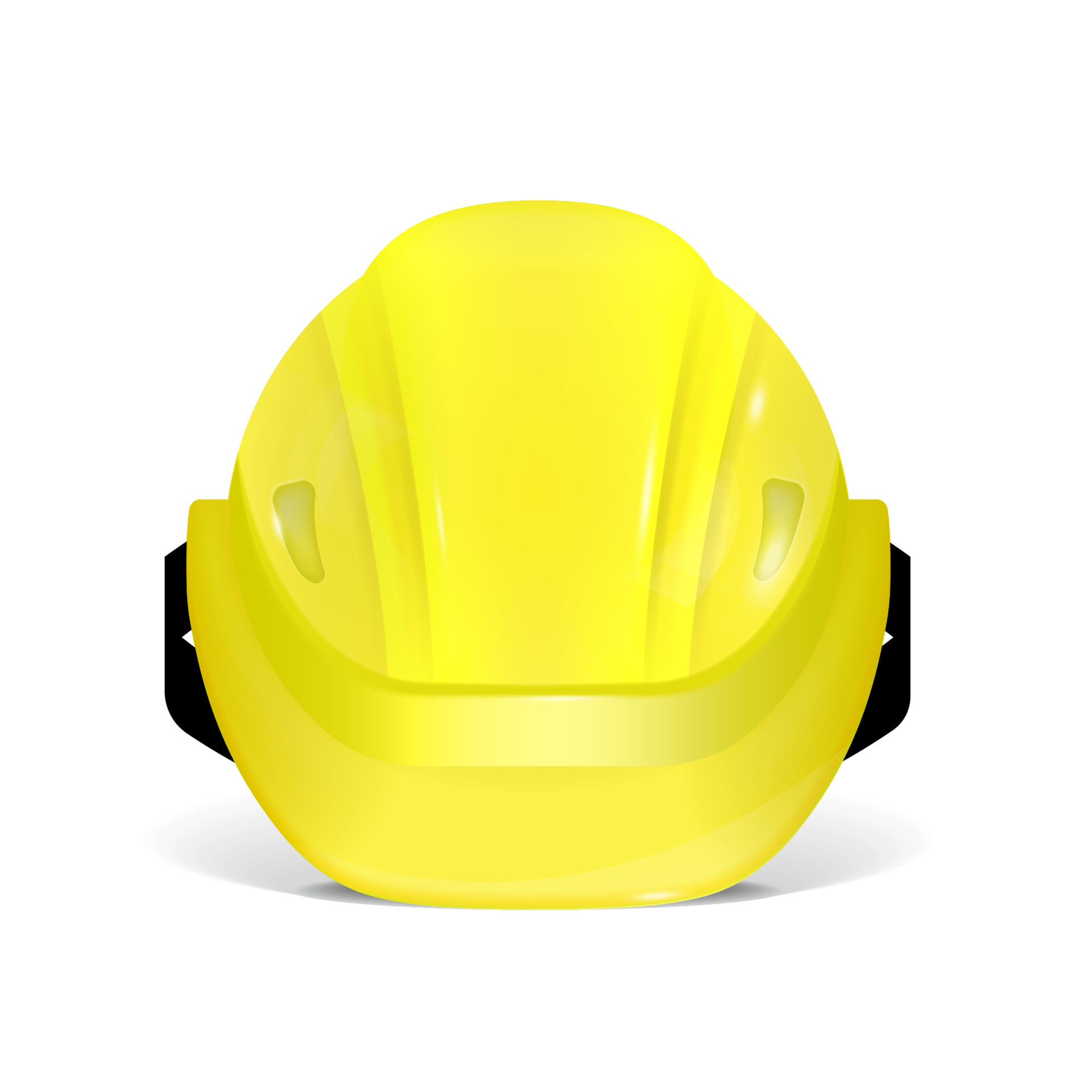 White protective helmet. Polygonal construction helmet in 3D. Front