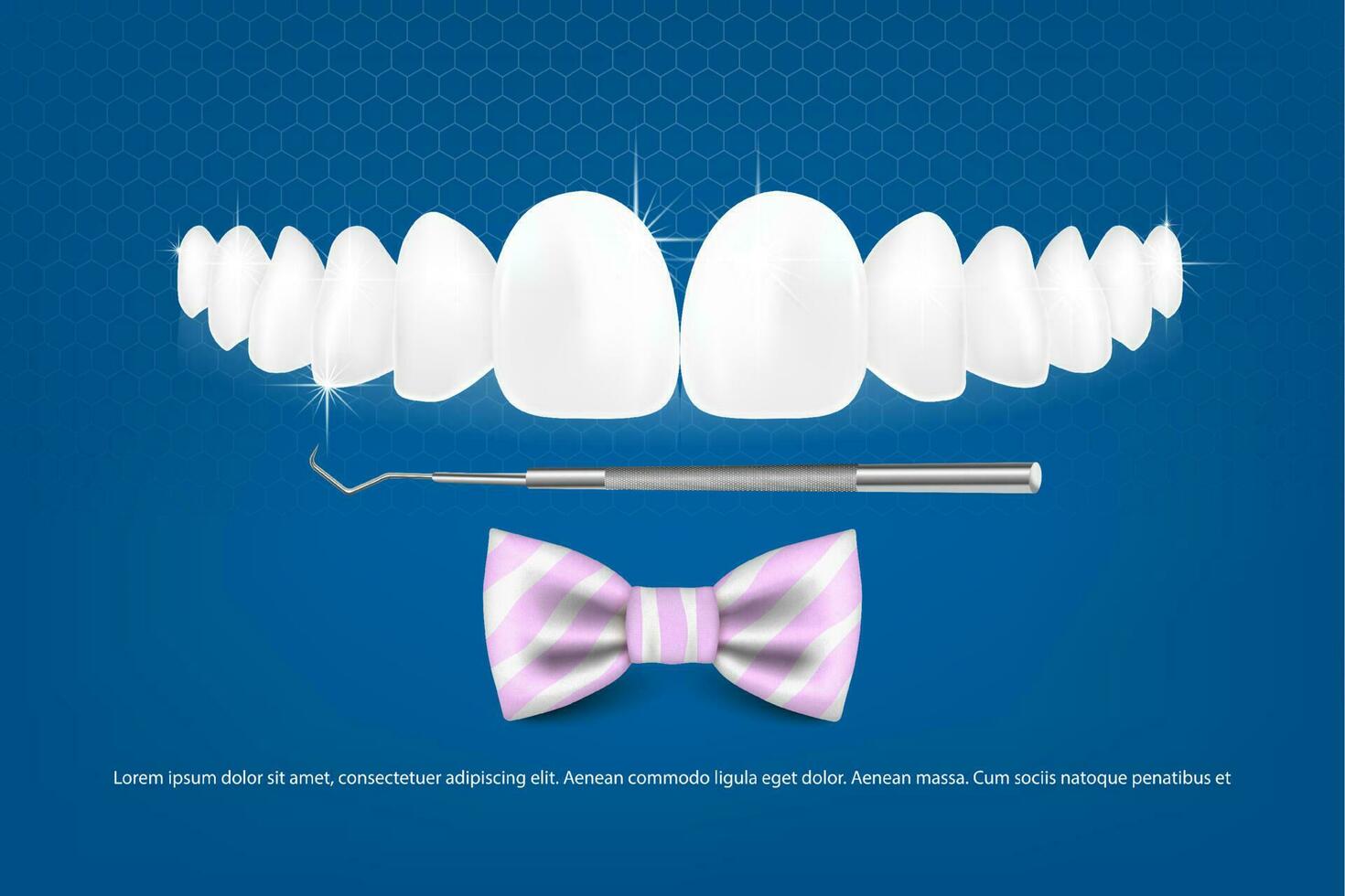 3d vector illustration, realistic teeth with braces upper and lower jaw. Alignment of the bite of teeth, dentition with braces, dental braces.