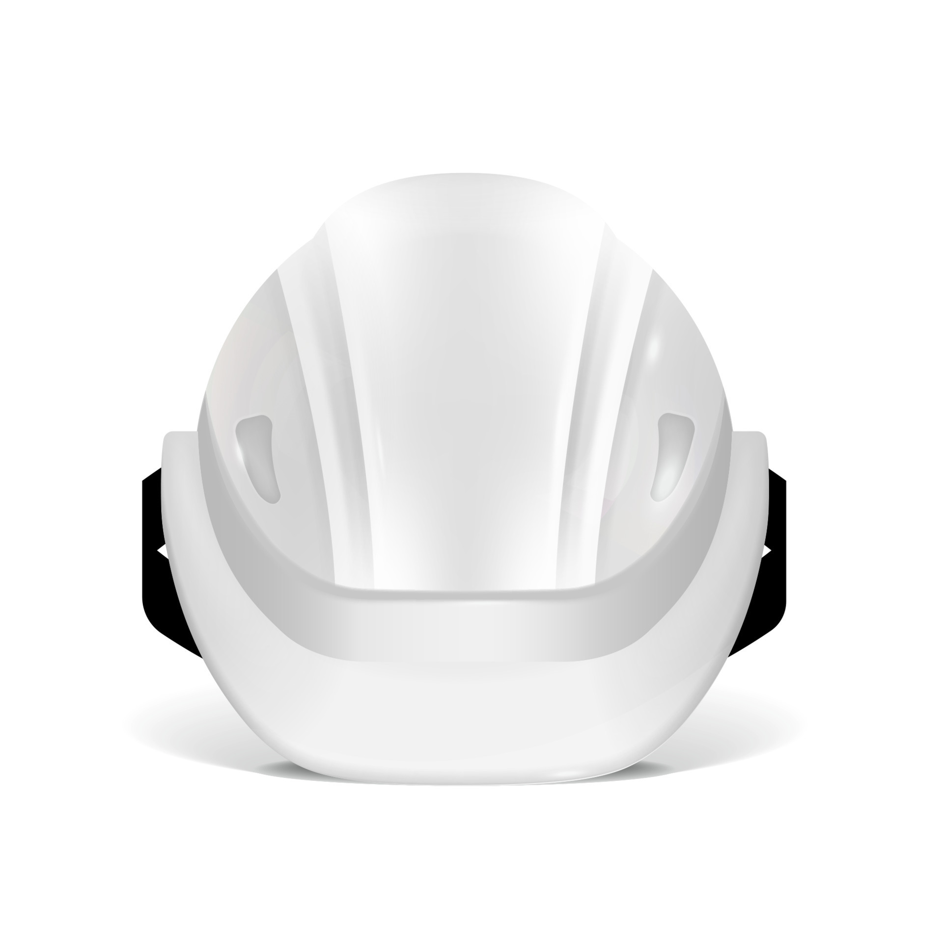 White protective helmet. Polygonal construction helmet in 3D. Front