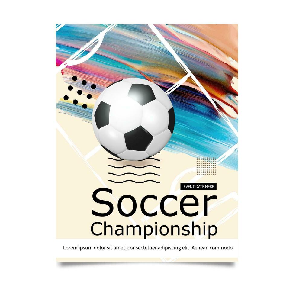 Creative soccer football tournament brochure template. Football or soccer ball on modern background. Football cover design template. vector