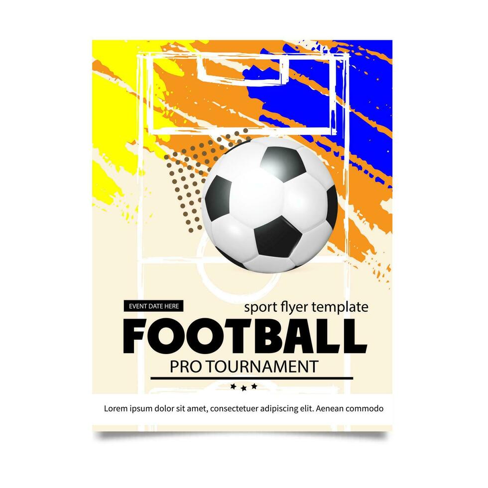 Creative soccer football tournament brochure template. Football or soccer ball on modern background. Football cover design template. vector