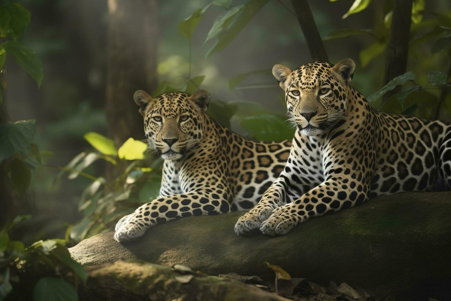 leopardo son descansando disfrutando el soleado día , generar ai foto