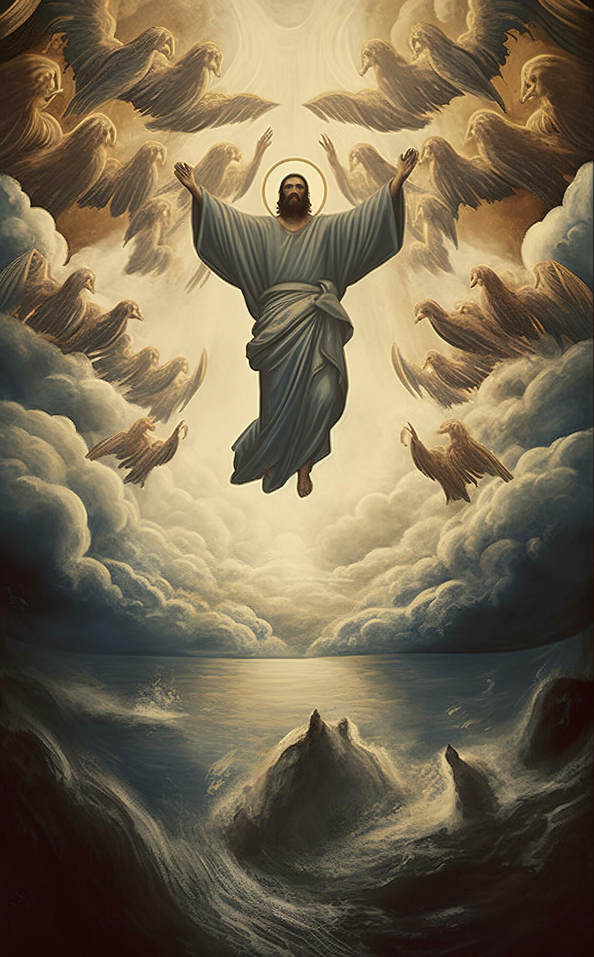 The Ascension of Jesus Christ. AI generativ 24496699 Stock Photo at ...