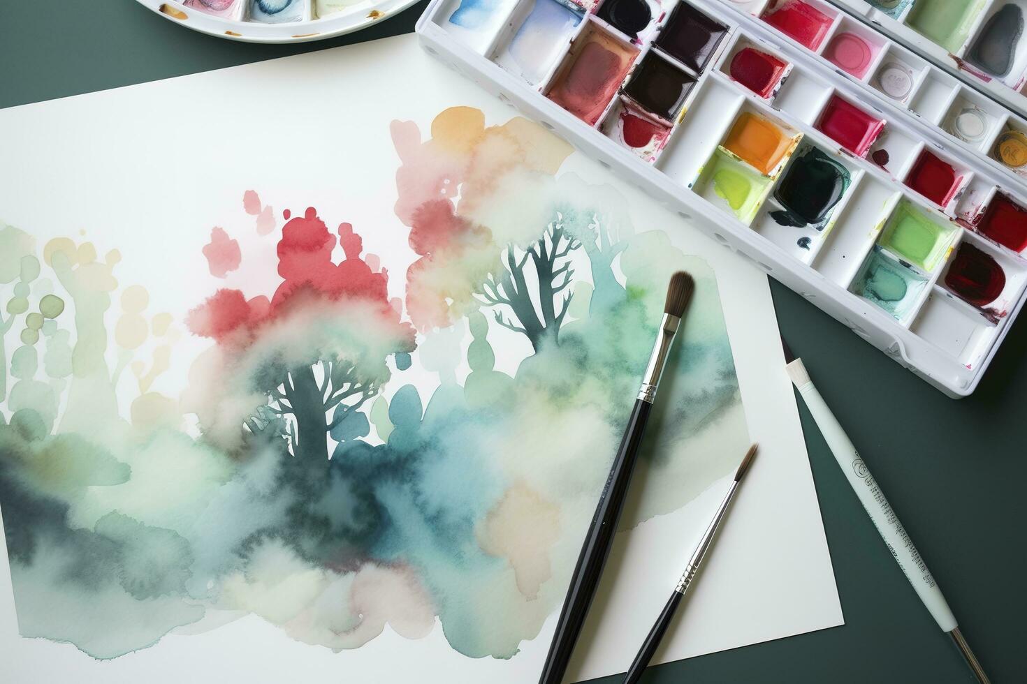 Paint a series of watercolor flowers in different stages of blooming, from a tight bud to a fully open blossom, generate ai photo