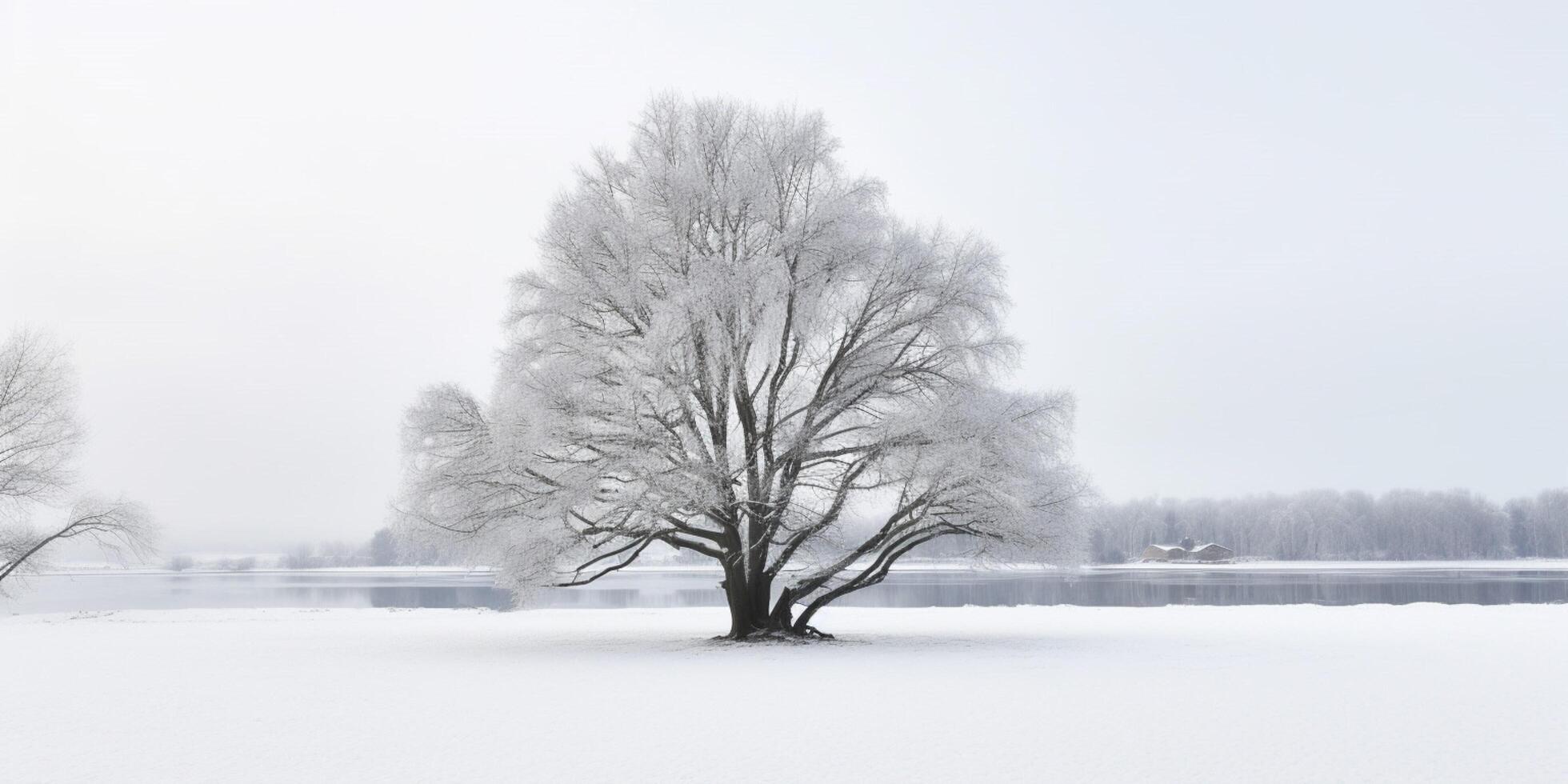 winter landscape with snowy path photo