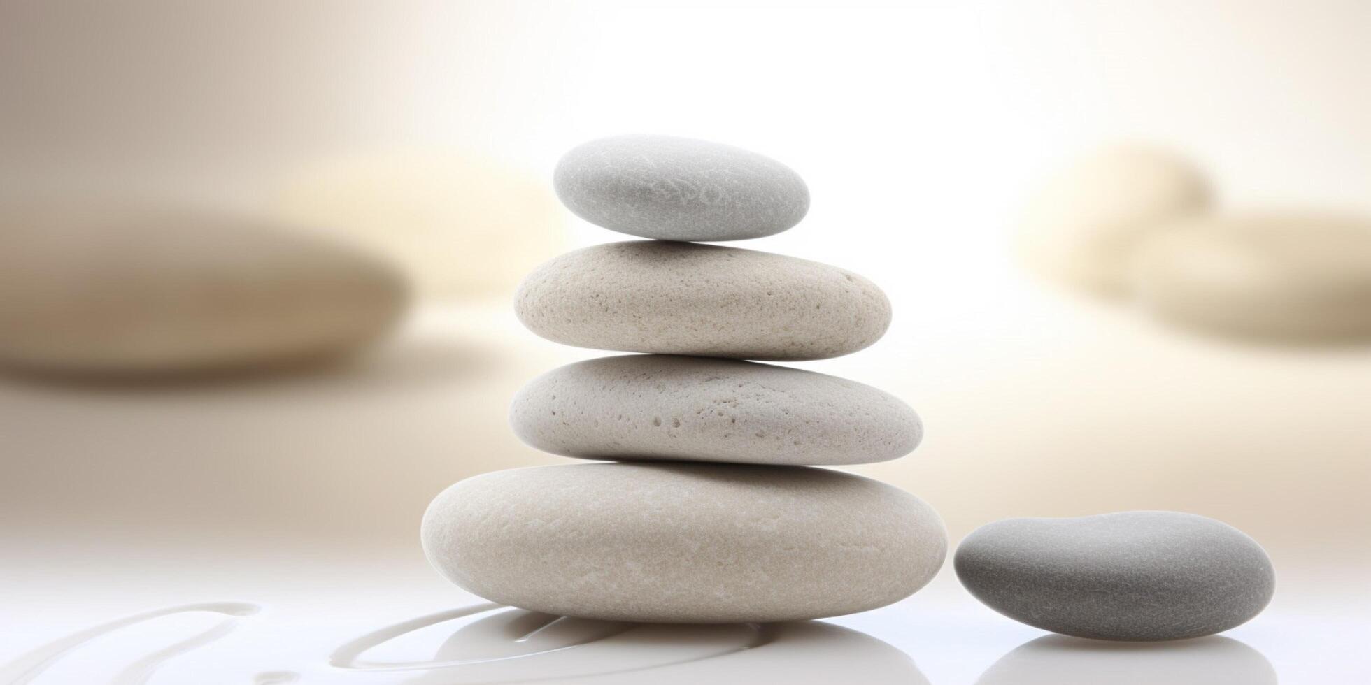 Stack of rock zen stone with background photo