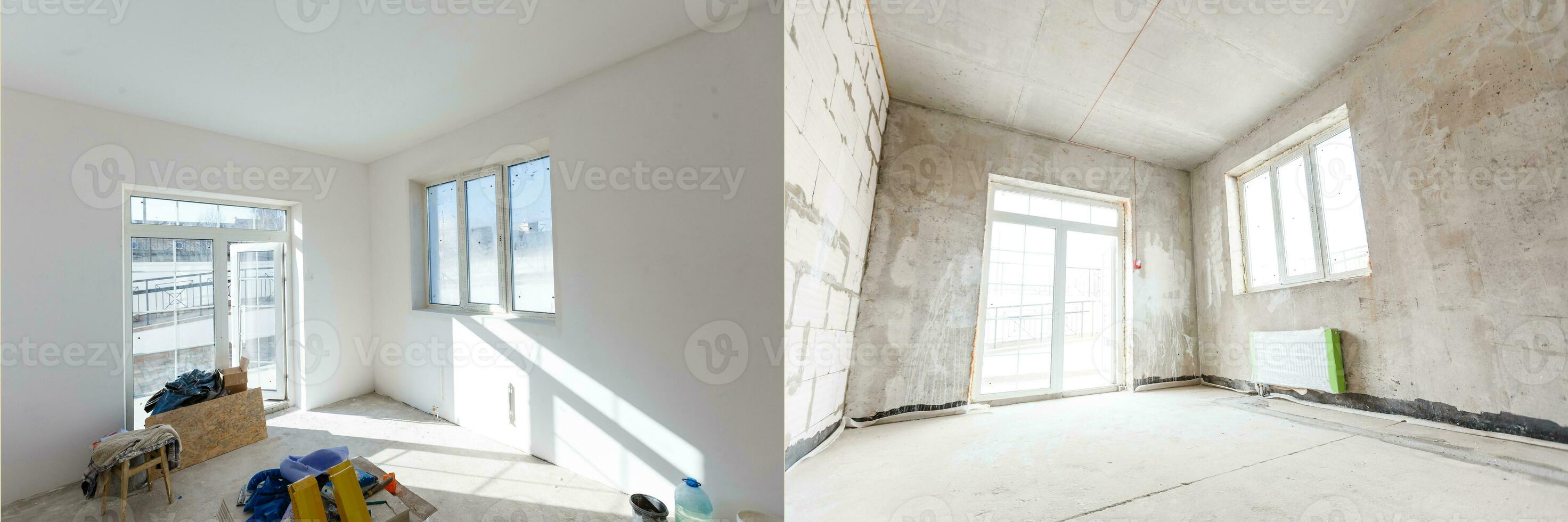 construction office, repair in a new office building photo