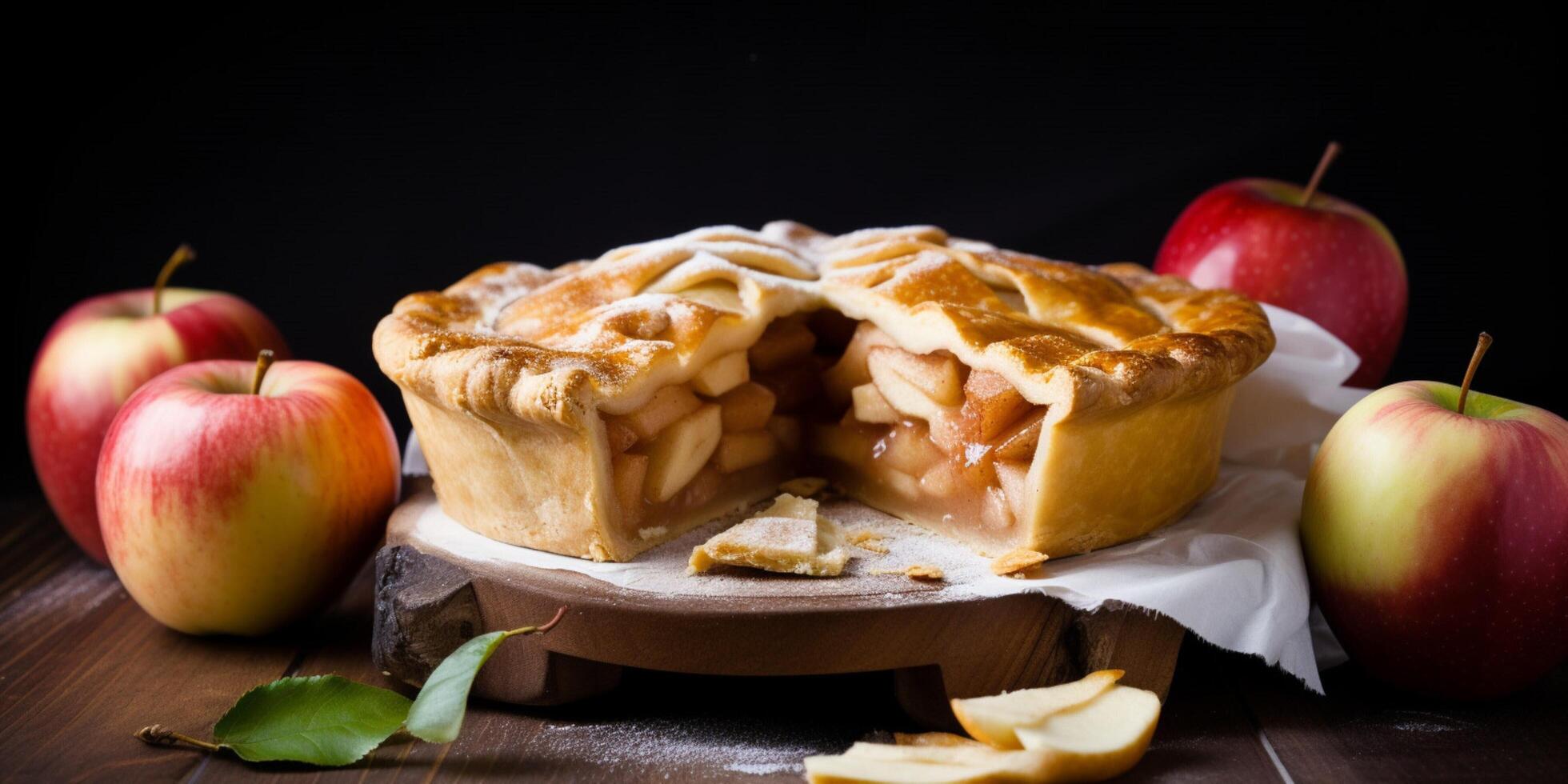 Delicious apple pie food photo