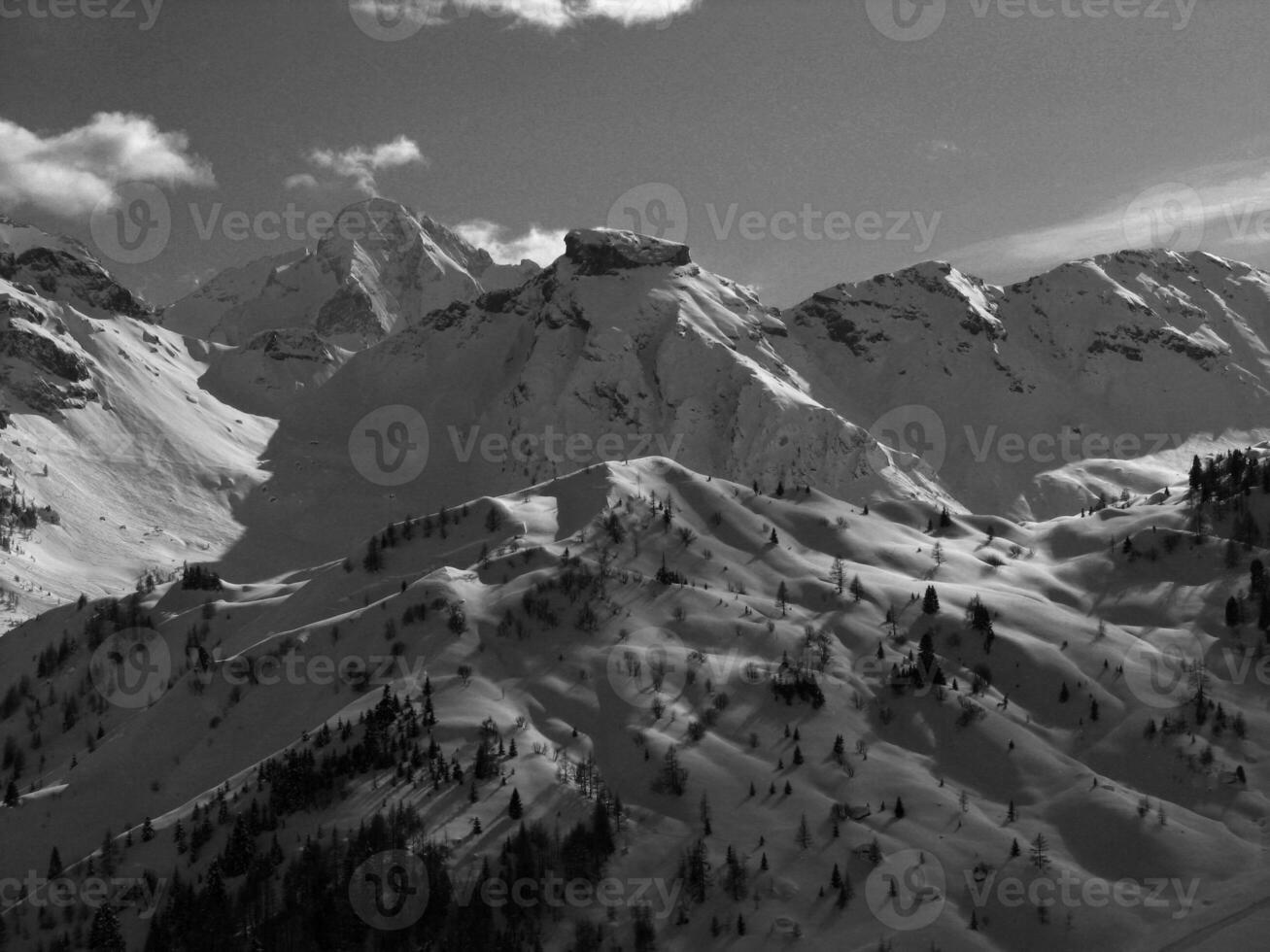 Dolomites mountains in winter photo