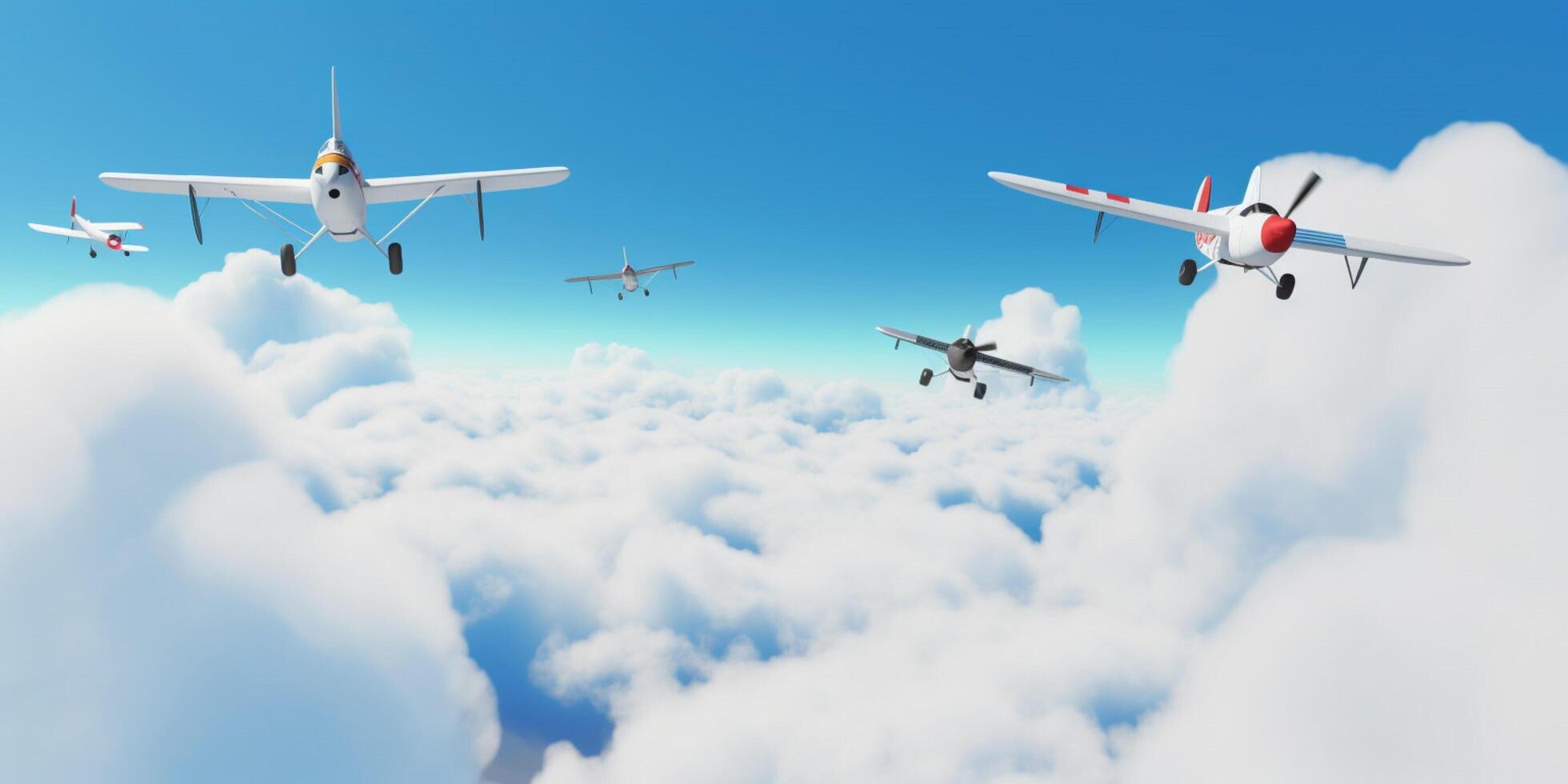 Aerials adventure plane navigate the fluffy photo