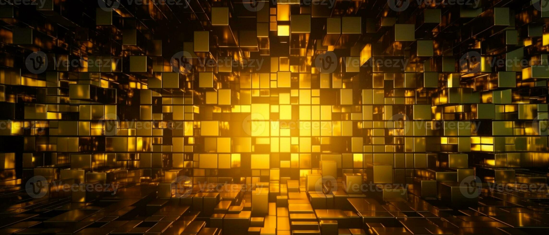 Abstract bright in the style of dark gold and yellow. Computer generated abstract holiday background. 3D illustration photo