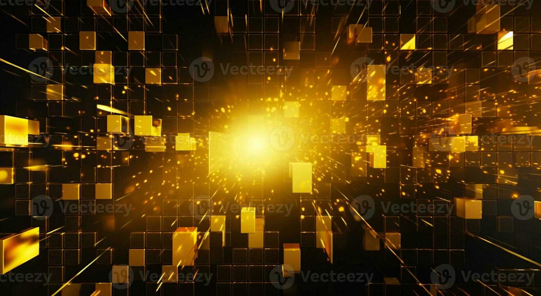 Abstract bright in the style of dark gold and yellow. Computer generated abstract holiday background. 3D illustration photo