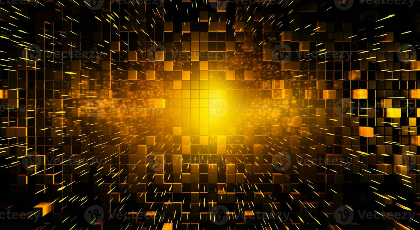 Abstract bright in the style of dark gold and yellow. Computer generated abstract holiday background. 3D illustration photo