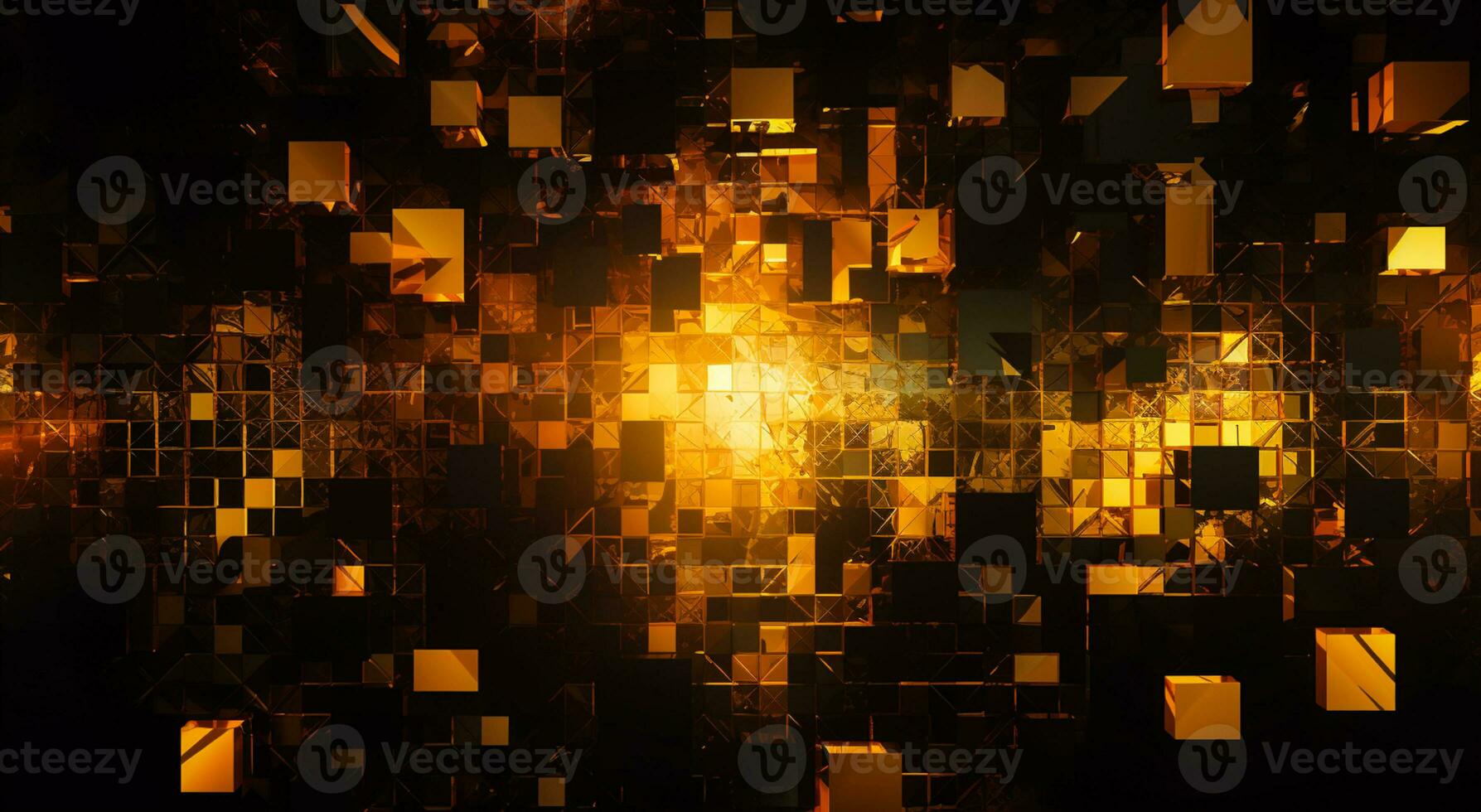 Abstract bright in the style of dark gold and yellow. Computer generated abstract holiday background. 3D illustration photo