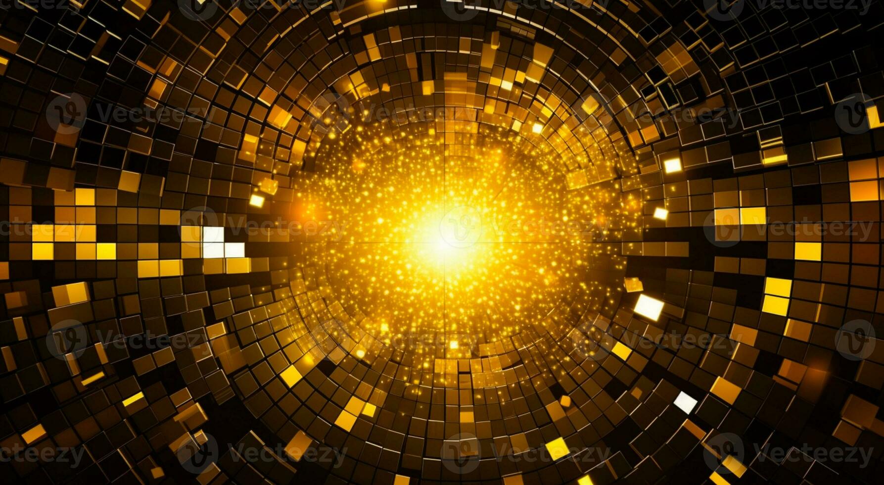 Abstract bright in the style of dark gold and yellow. Computer generated abstract holiday background. 3D illustration photo