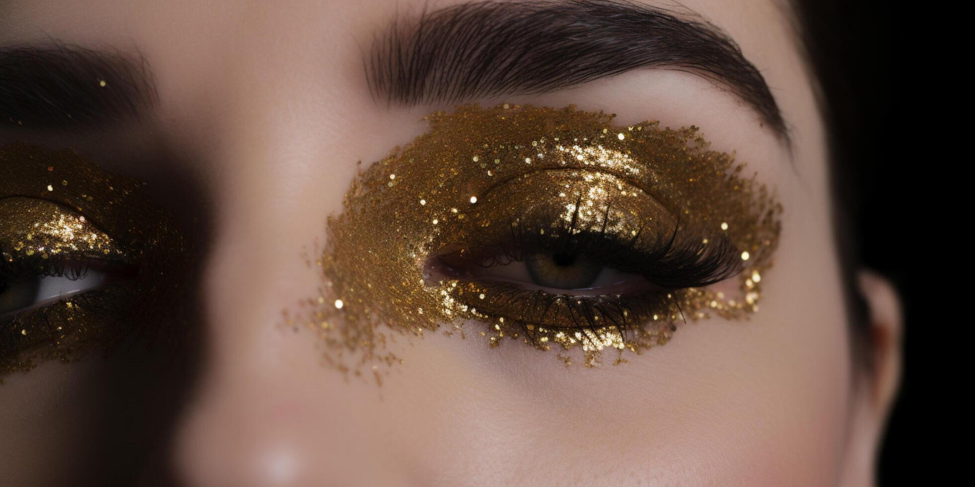 Women with golden glitter on her eye 24497749 Stock Photo at Vecteezy