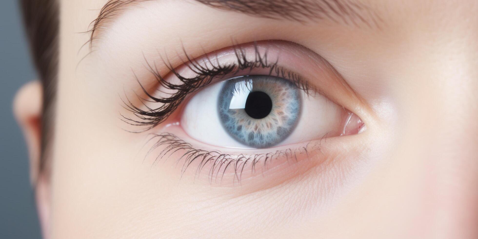 women eye with blue color photo