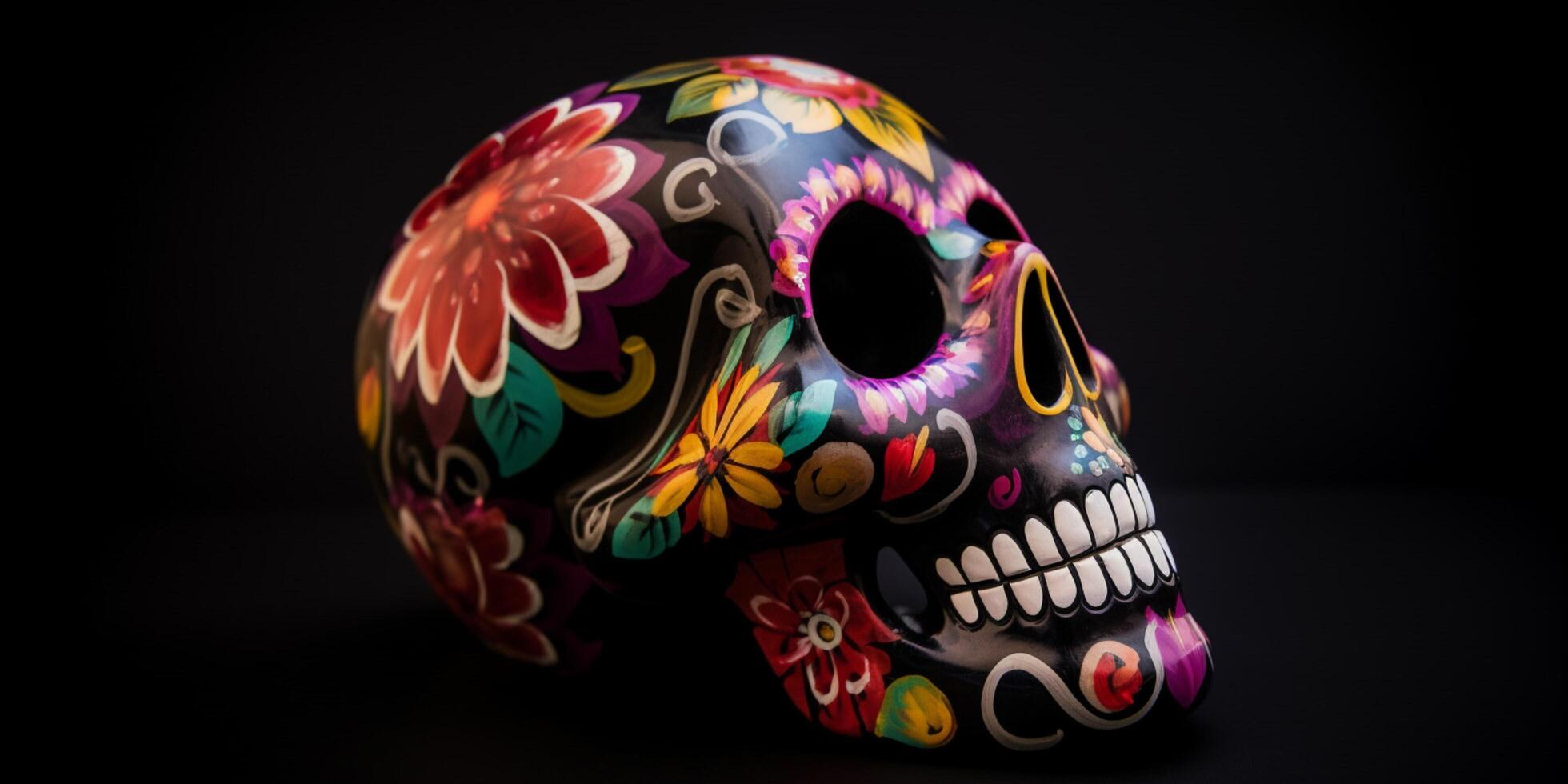 Traditional day of the dead muretos skull photo