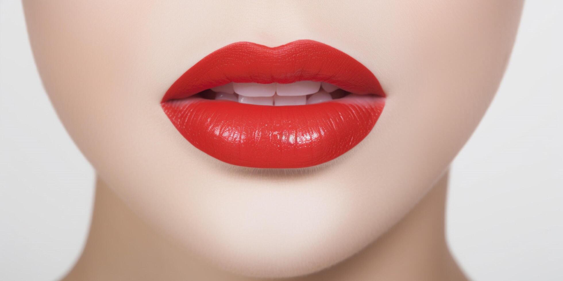 Women lips with different colors lipstick photo