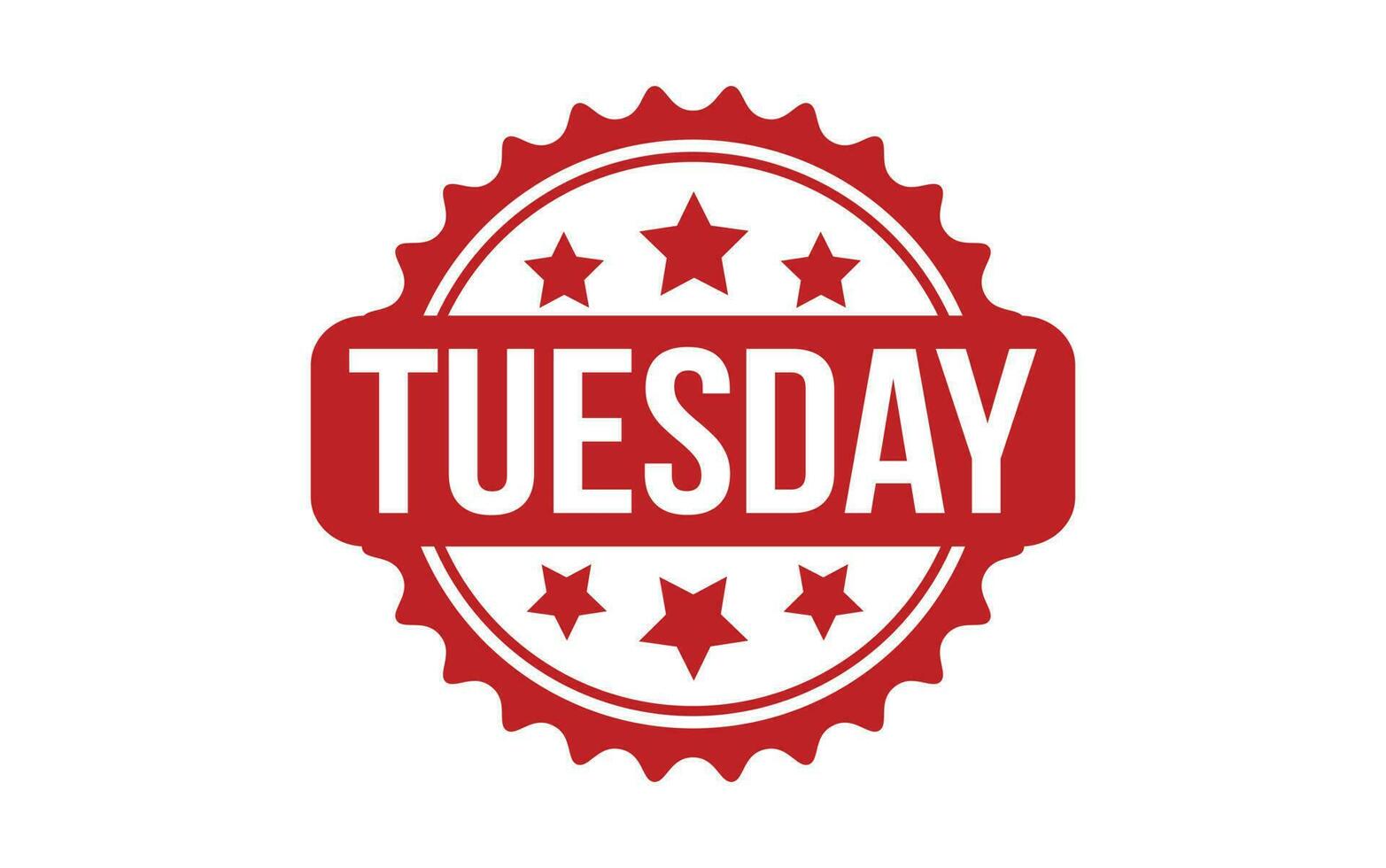 Red Tuesday Rubber Stamp Seal Vector