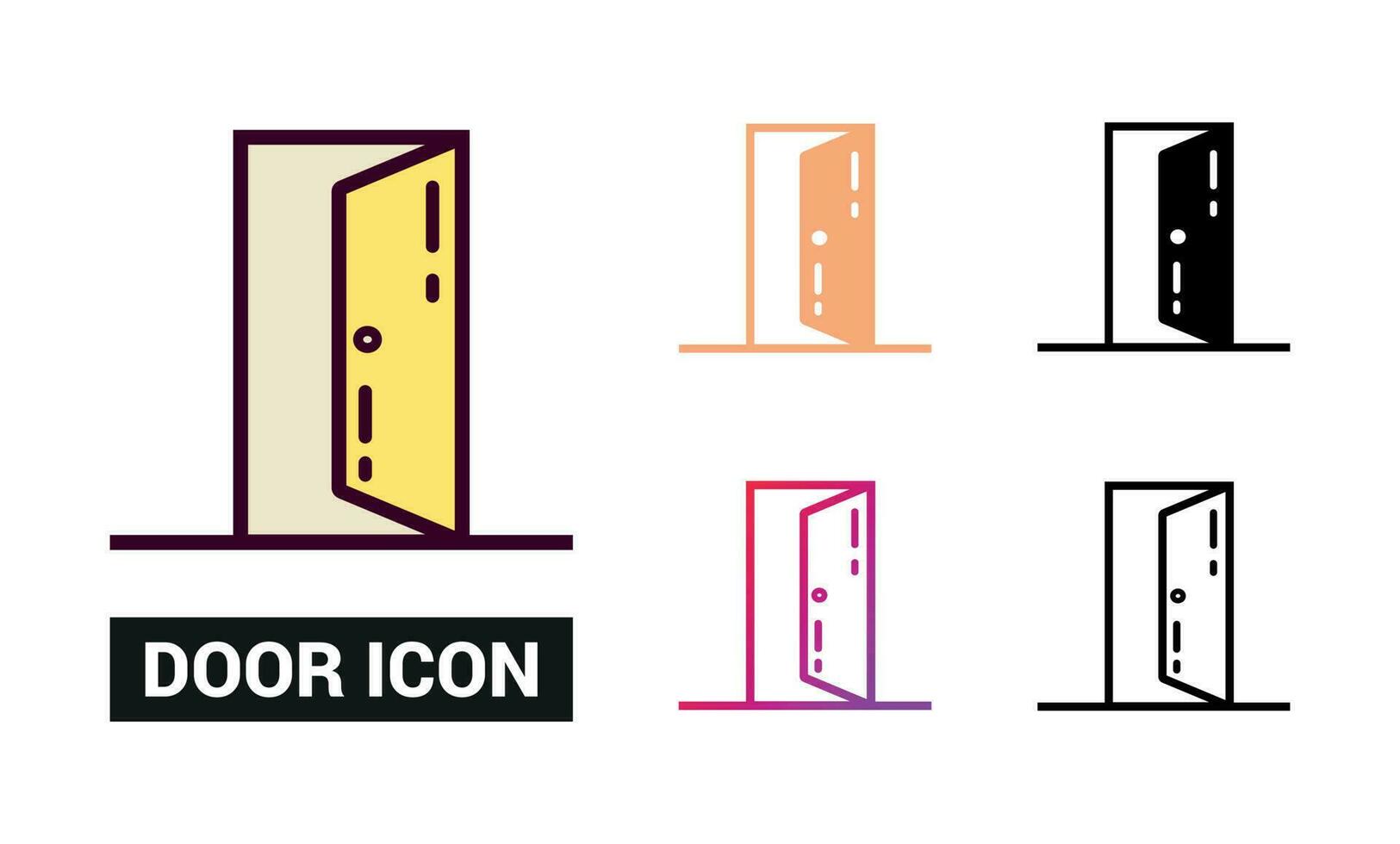 Door Icon Set Vector Illustration